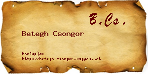 Betegh Csongor névjegykártya